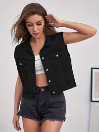 Everly | Women's Casual Sleeveless Denim Jacket