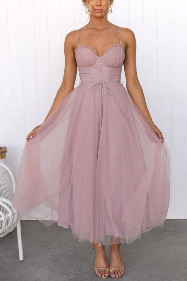 Ella | Women's Elegant Spaghetti Strap Chiffon Dress