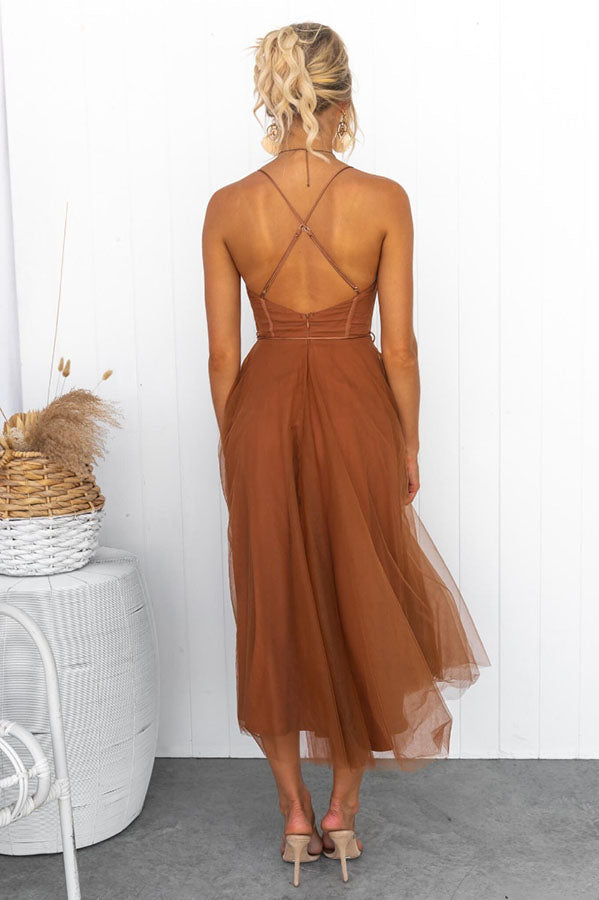 Ella | Women's Elegant Spaghetti Strap Chiffon Dress