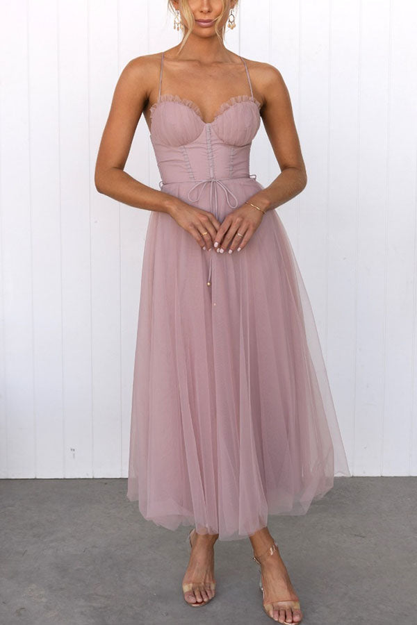 Ella | Women's Elegant Spaghetti Strap Chiffon Dress