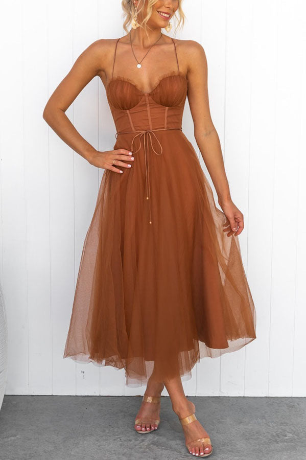 Ella | Women's Elegant Spaghetti Strap Chiffon Dress