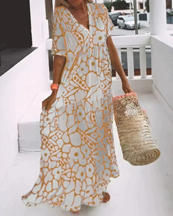 Luna | Women's Printed V-Neck Summer Dress