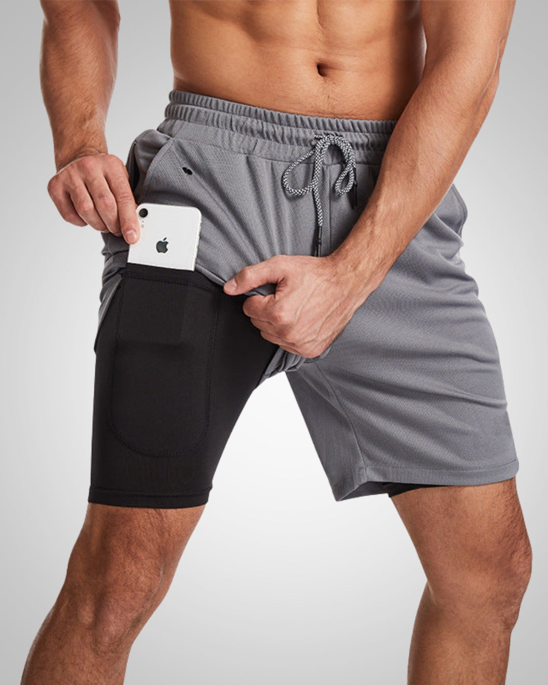 Liam | Men's Sporty Slim-Fit Swim Trunks With Inner Shorts