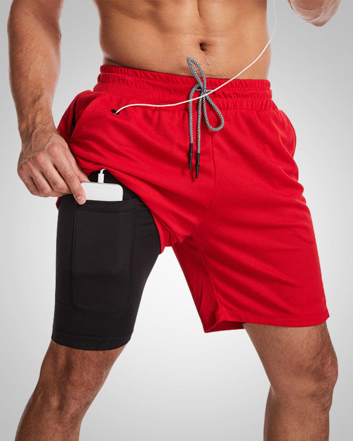 Liam | Men's Sporty Slim-Fit Swim Trunks With Inner Shorts