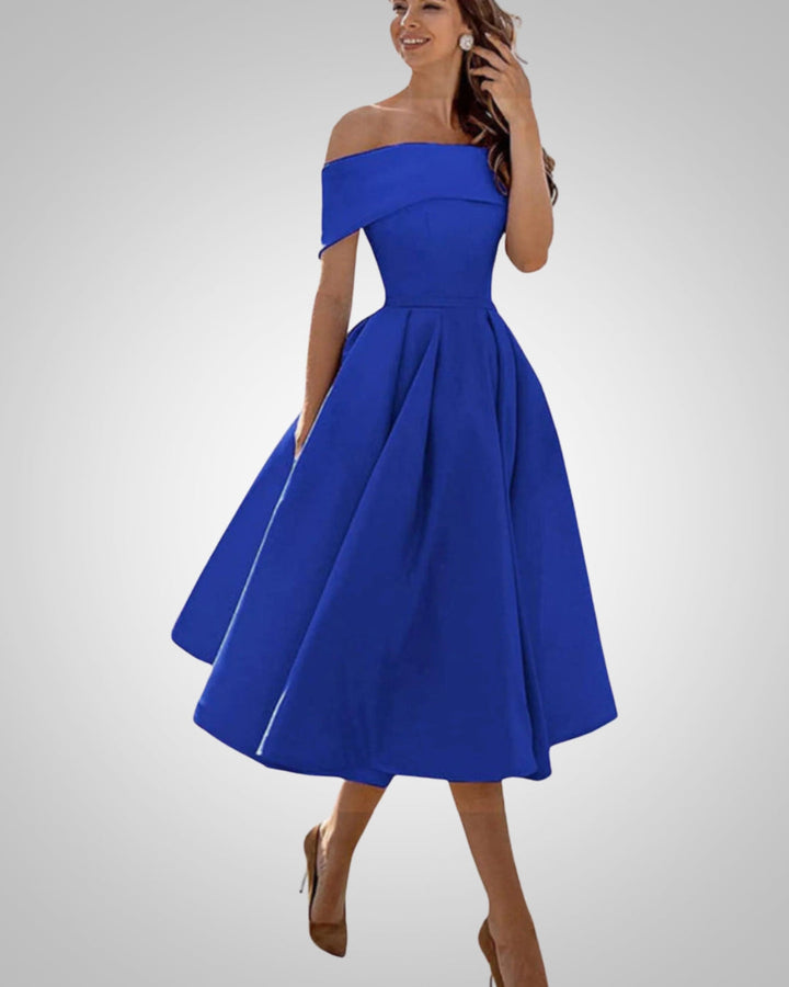Blair | Women’s Off-Shoulder Flared Midi Dress
