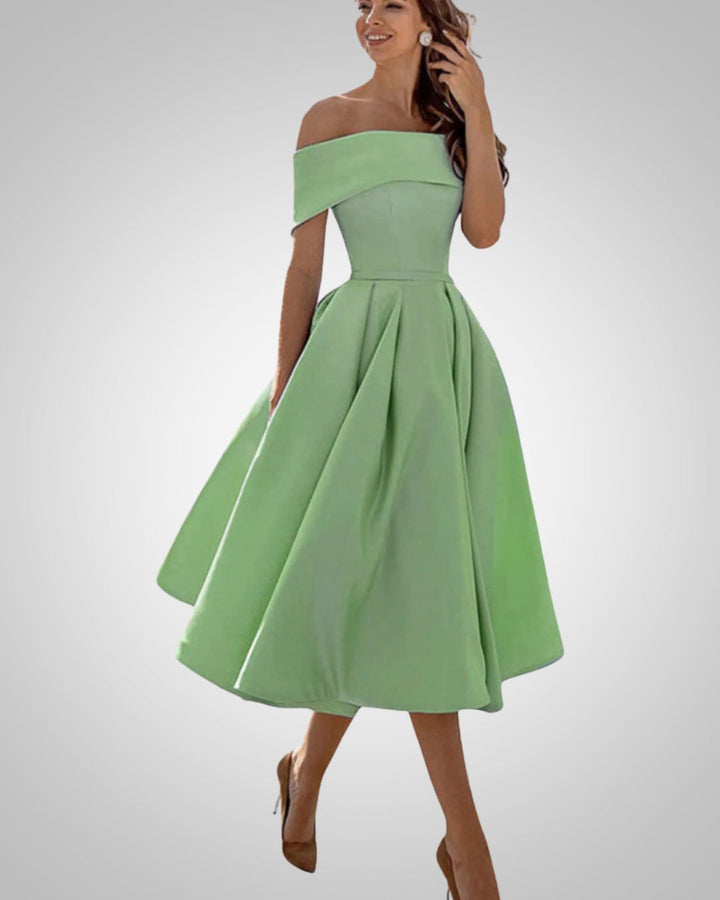 Blair | Women’s Off-Shoulder Flared Midi Dress
