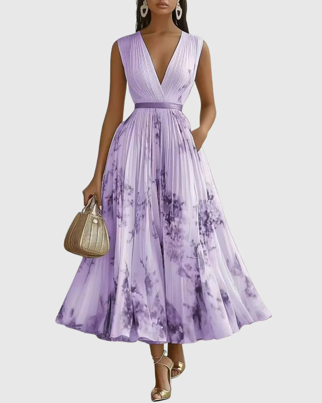 Joanna | Women’s Elegant Pleated A-line Dress
