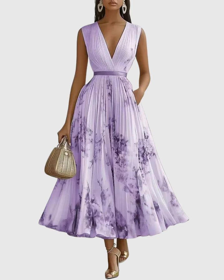 Joanna | Women’s Elegant Pleated A-line Dress