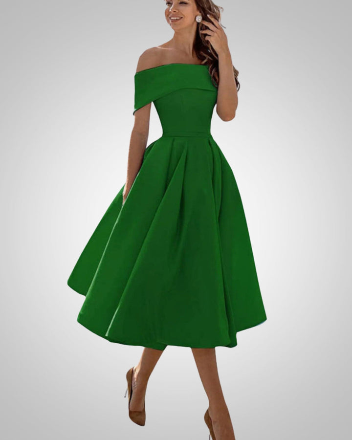 Blair | Women’s Off-Shoulder Flared Midi Dress