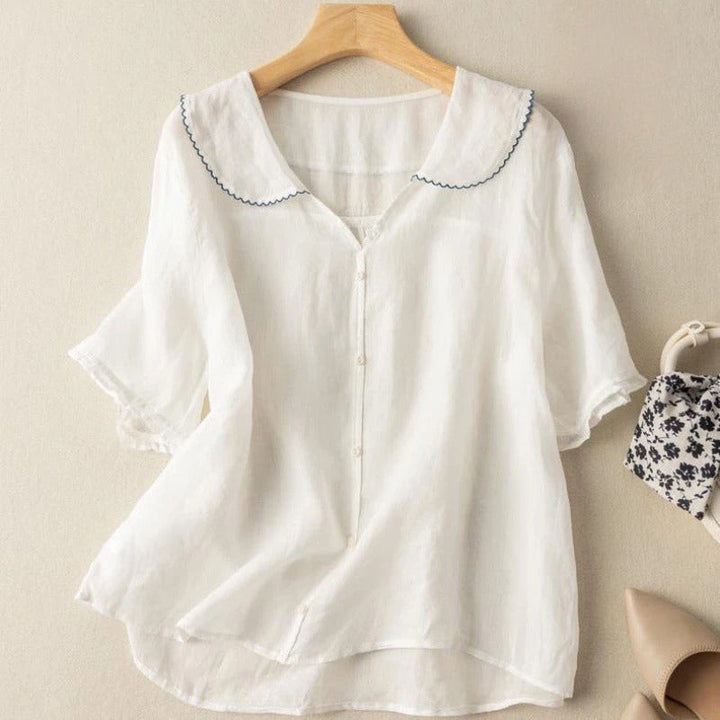 Clara | Women's Relaxed Fit Buttoned Casual Vintage Blouse