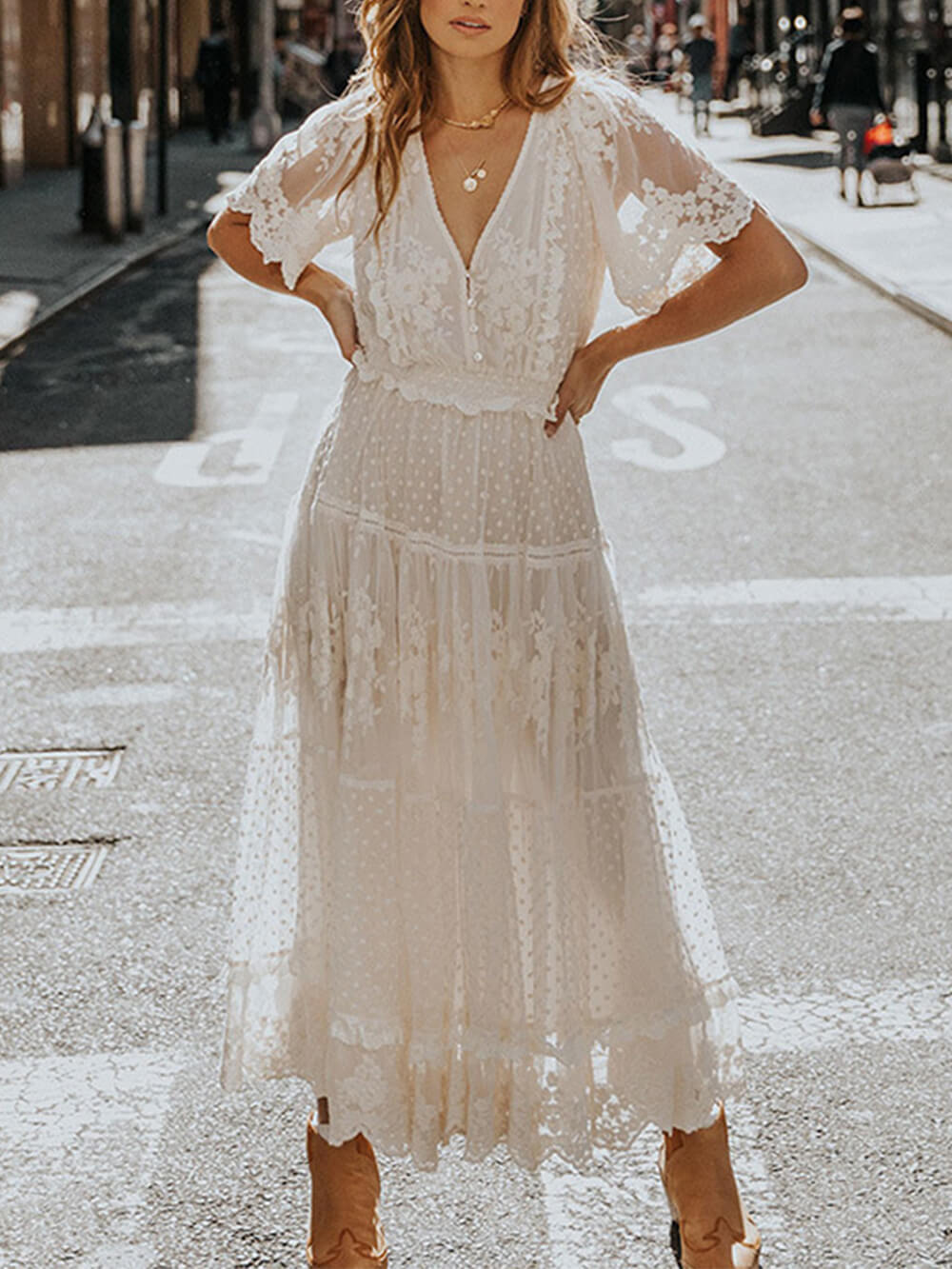 Freya | Women’s Summer V-Neck Maxi Dress