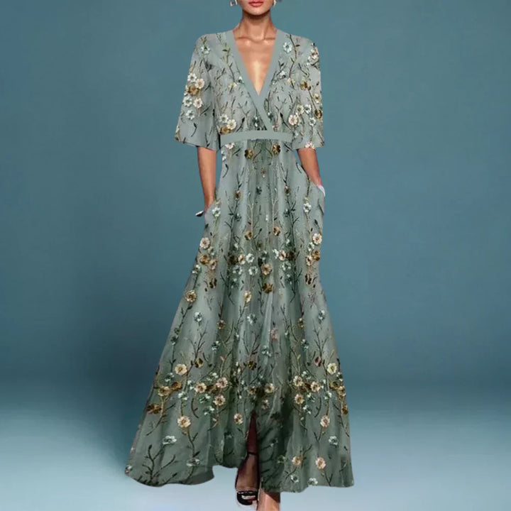 Ophelia | Women’s Casual Floral V-Neck Maxi Dress