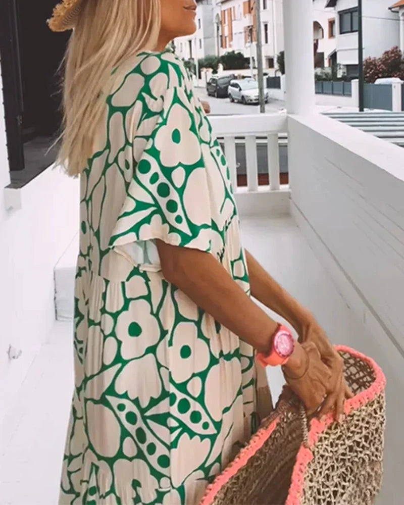 Luna | Women's Printed V-Neck Summer Dress