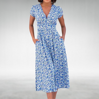 Ophelia | Women’s Summer Floral V-Neck Dress