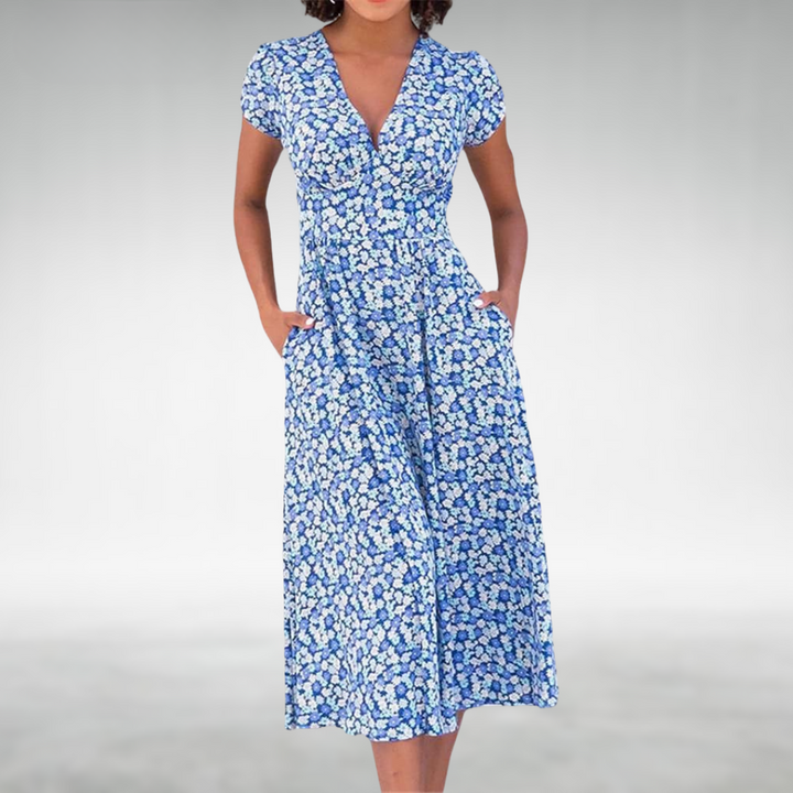 Ophelia | Women’s Summer Floral V-Neck Dress