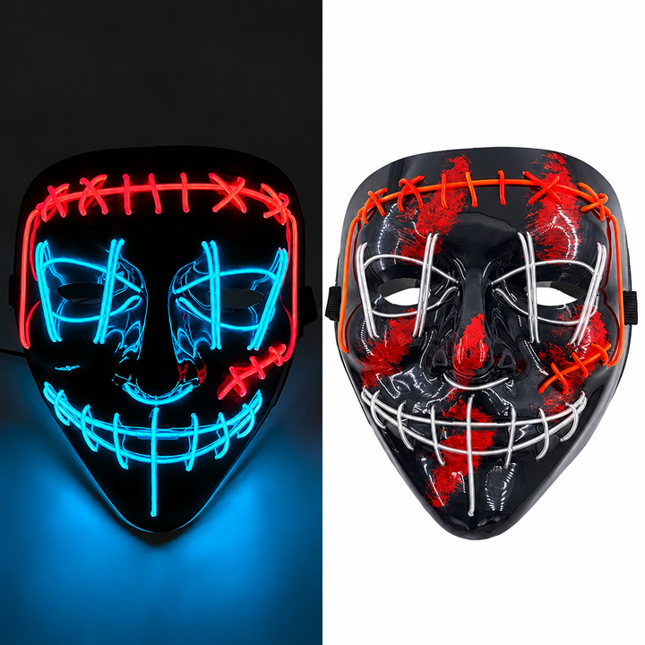 Halloween LED Purge Mask With Neon Glow