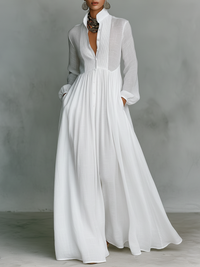 Eleonora | Women's Button-Up Linen Maxi Dress