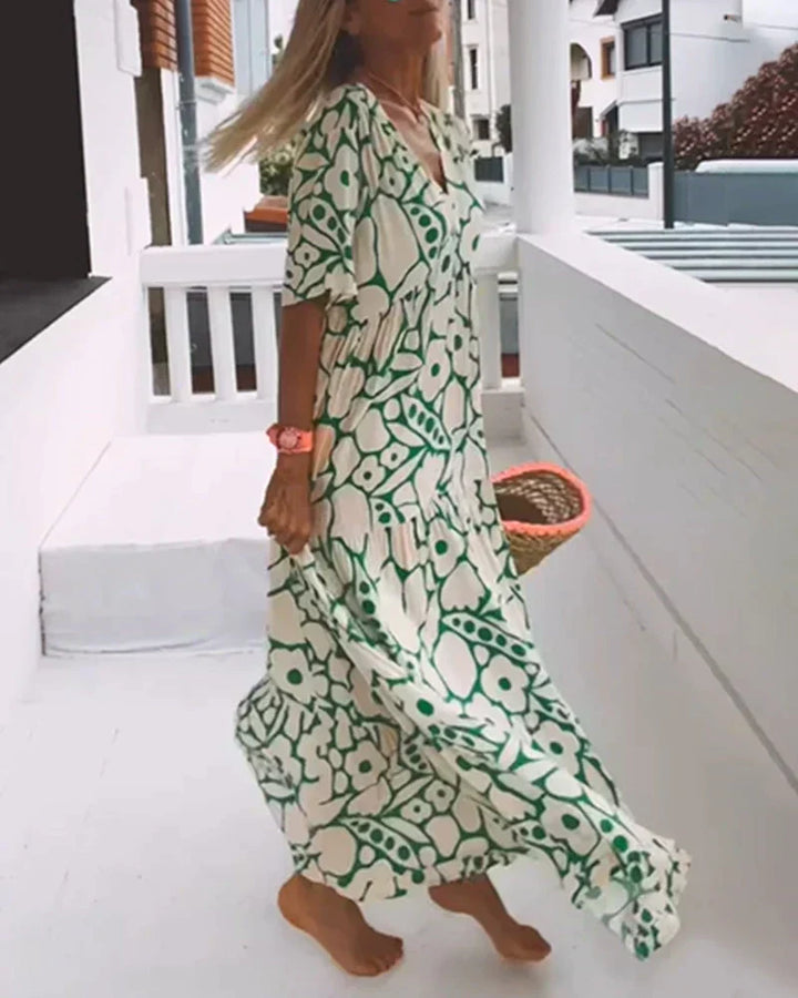 Luna | Women's Printed V-Neck Summer Dress
