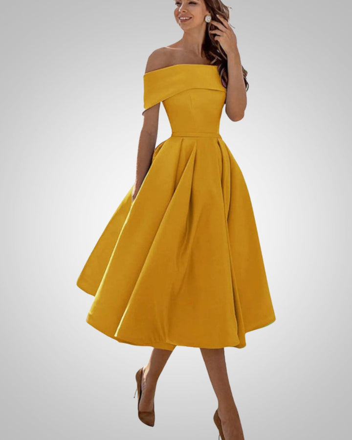 Blair | Women’s Off-Shoulder Flared Midi Dress