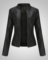 Addyson | Women's Classic High Collar Leather Jacket