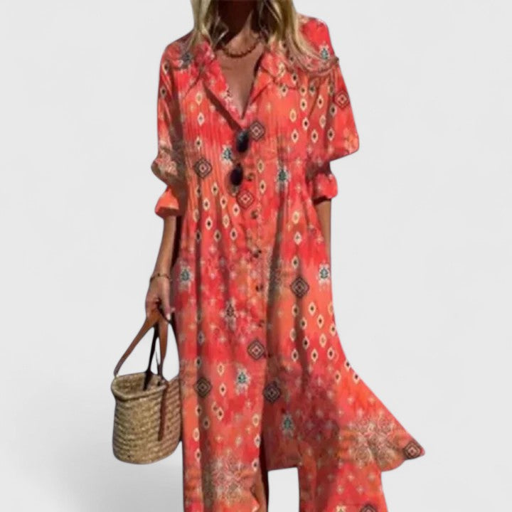 Fiona | Women’s Summer Printed Boho Dress