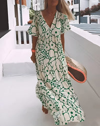 Luna | Women's Printed V-Neck Summer Dress
