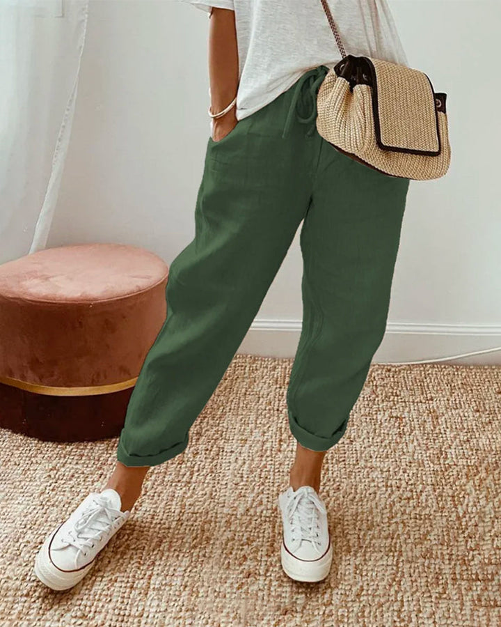 Elizabeth | Women’s Straight Leg Linen Summer Pants