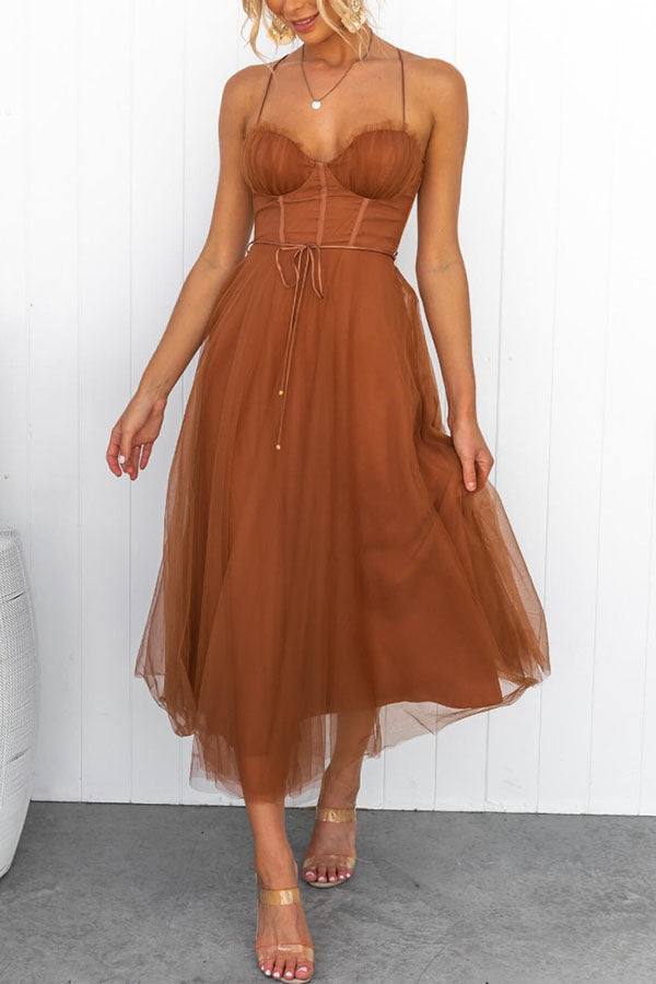 Ella | Women's Elegant Spaghetti Strap Chiffon Dress