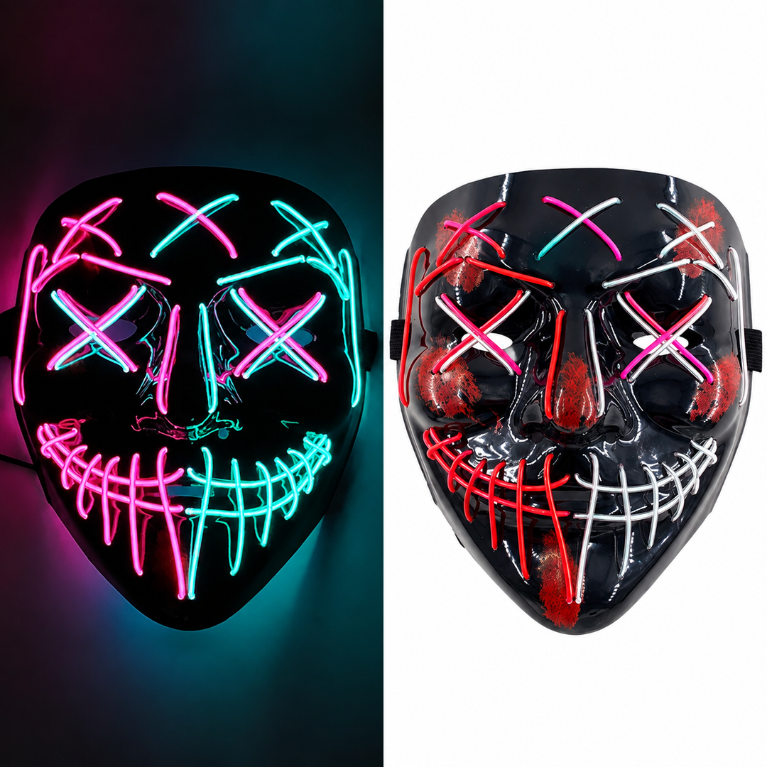 Halloween LED Purge Mask With Neon Glow