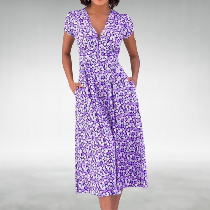 Ophelia | Women’s Summer Floral V-Neck Dress