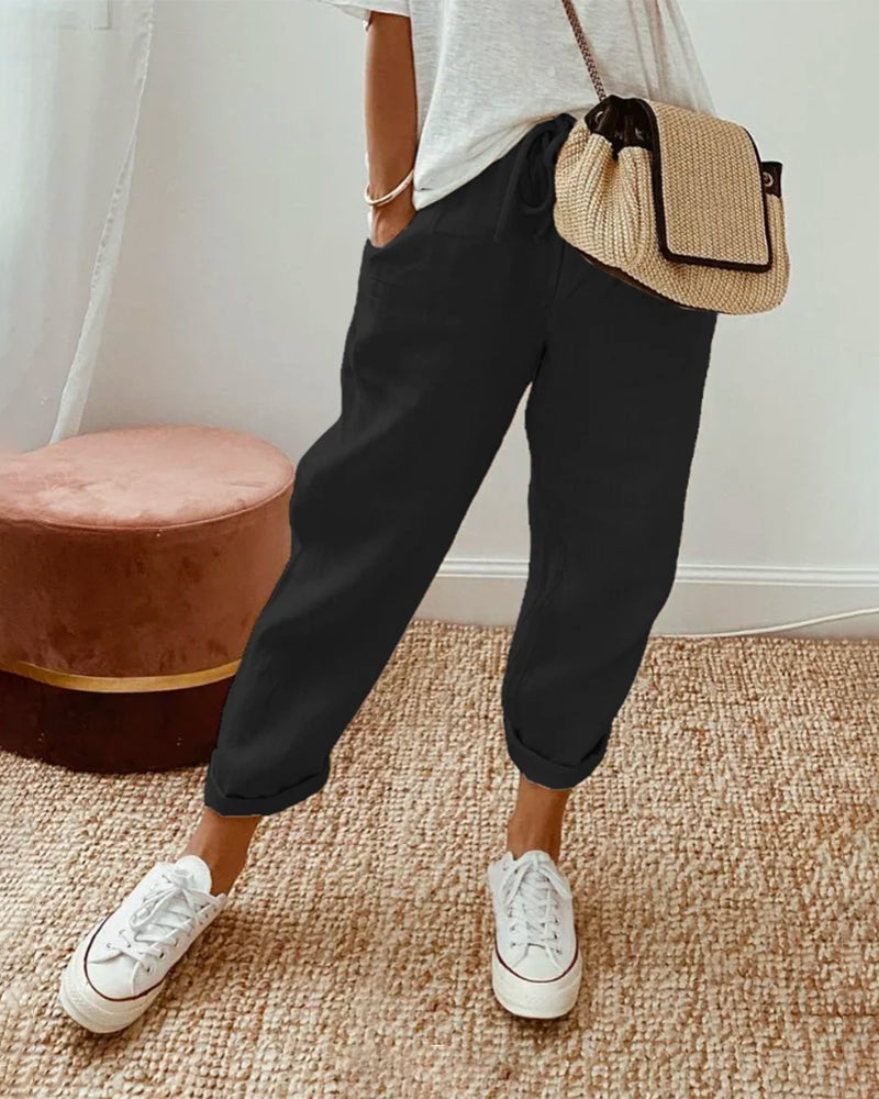 Elizabeth | Women’s Straight Leg Linen Summer Pants