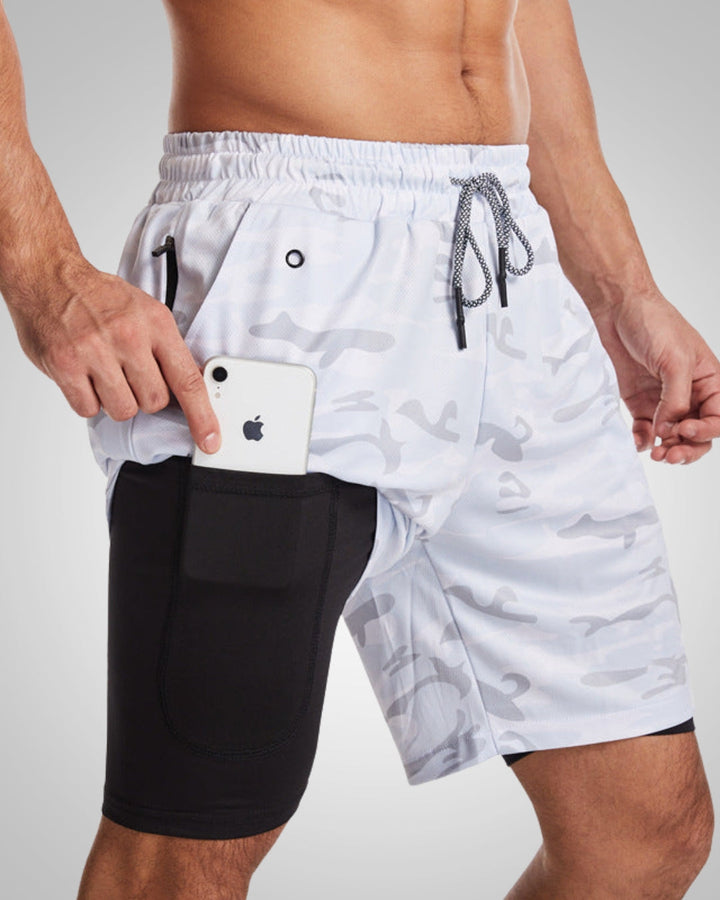 Liam | Men's Sporty Slim-Fit Swim Trunks With Inner Shorts