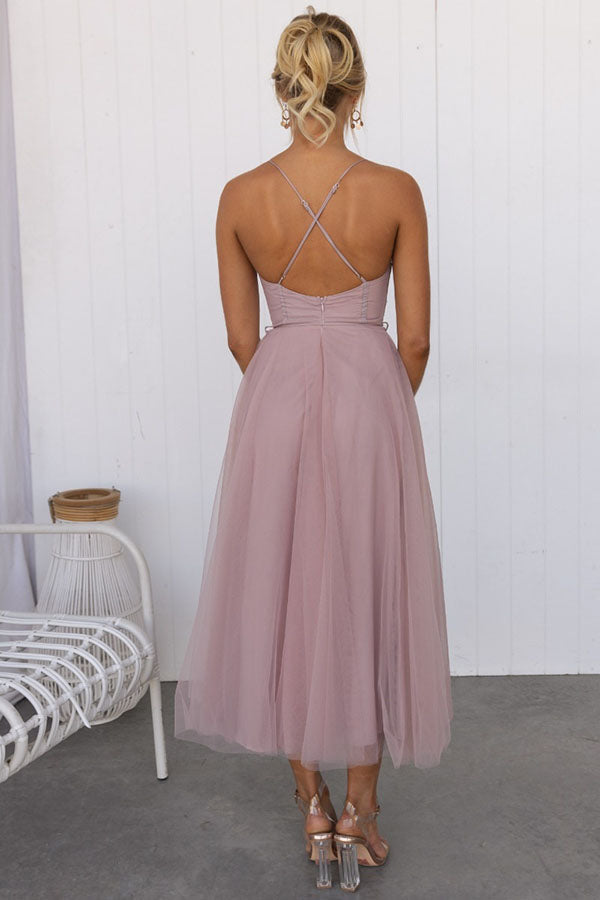 Ella | Women's Elegant Spaghetti Strap Chiffon Dress