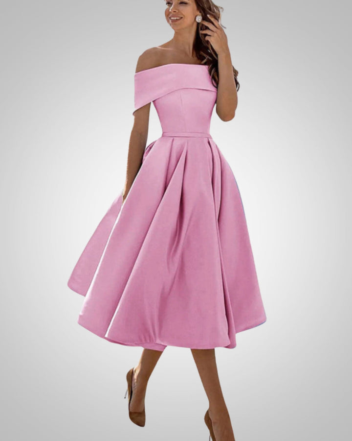 Blair | Women’s Off-Shoulder Flared Midi Dress
