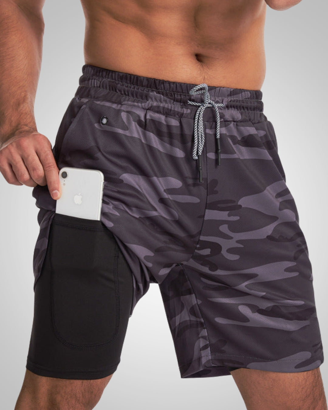 Liam | Men's Sporty Slim-Fit Swim Trunks With Inner Shorts