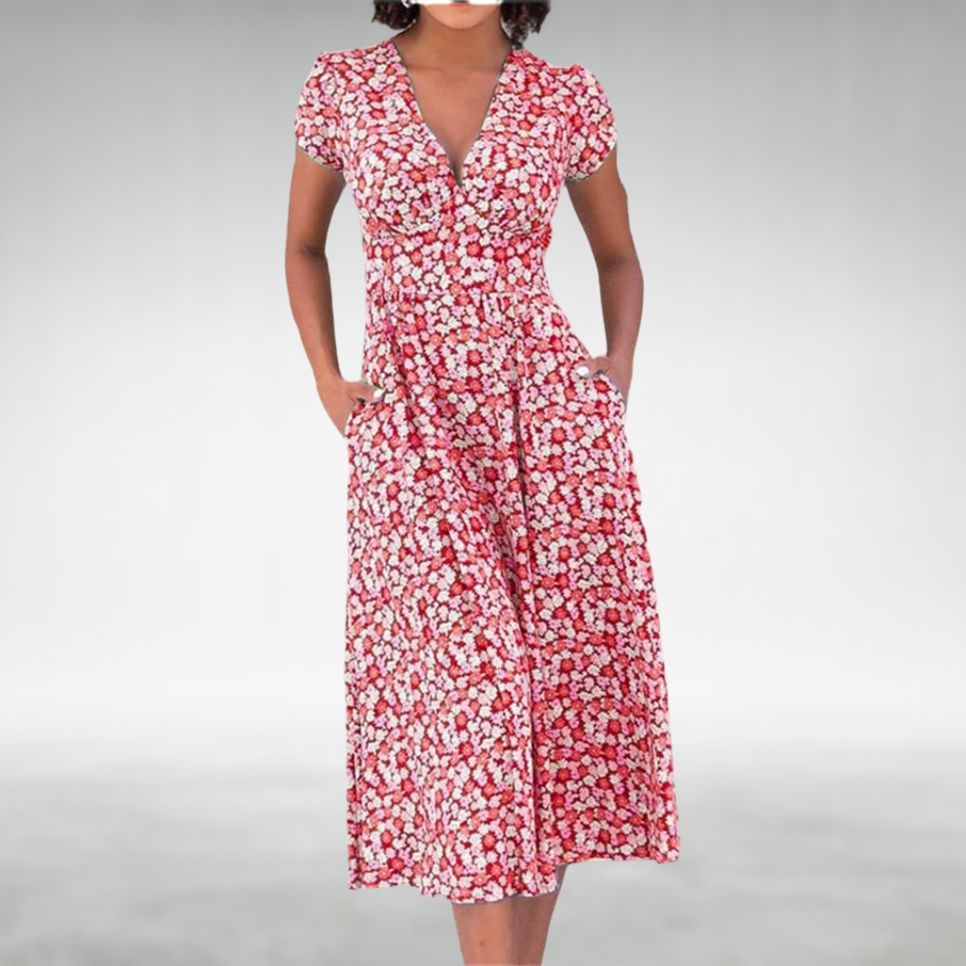Ophelia | Women’s Summer Floral V-Neck Dress