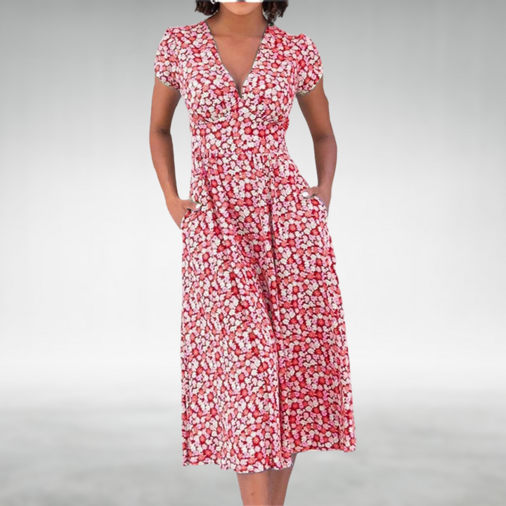 Ophelia | Women’s Summer Floral V-Neck Dress