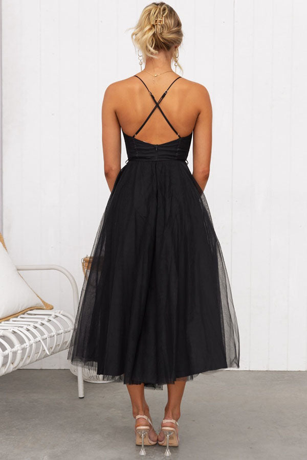 Ella | Women's Elegant Spaghetti Strap Chiffon Dress