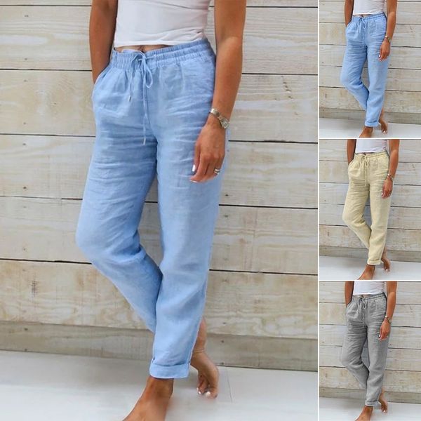 Luciana | Women’s Tapered Drawstring Linen Jogger Pants