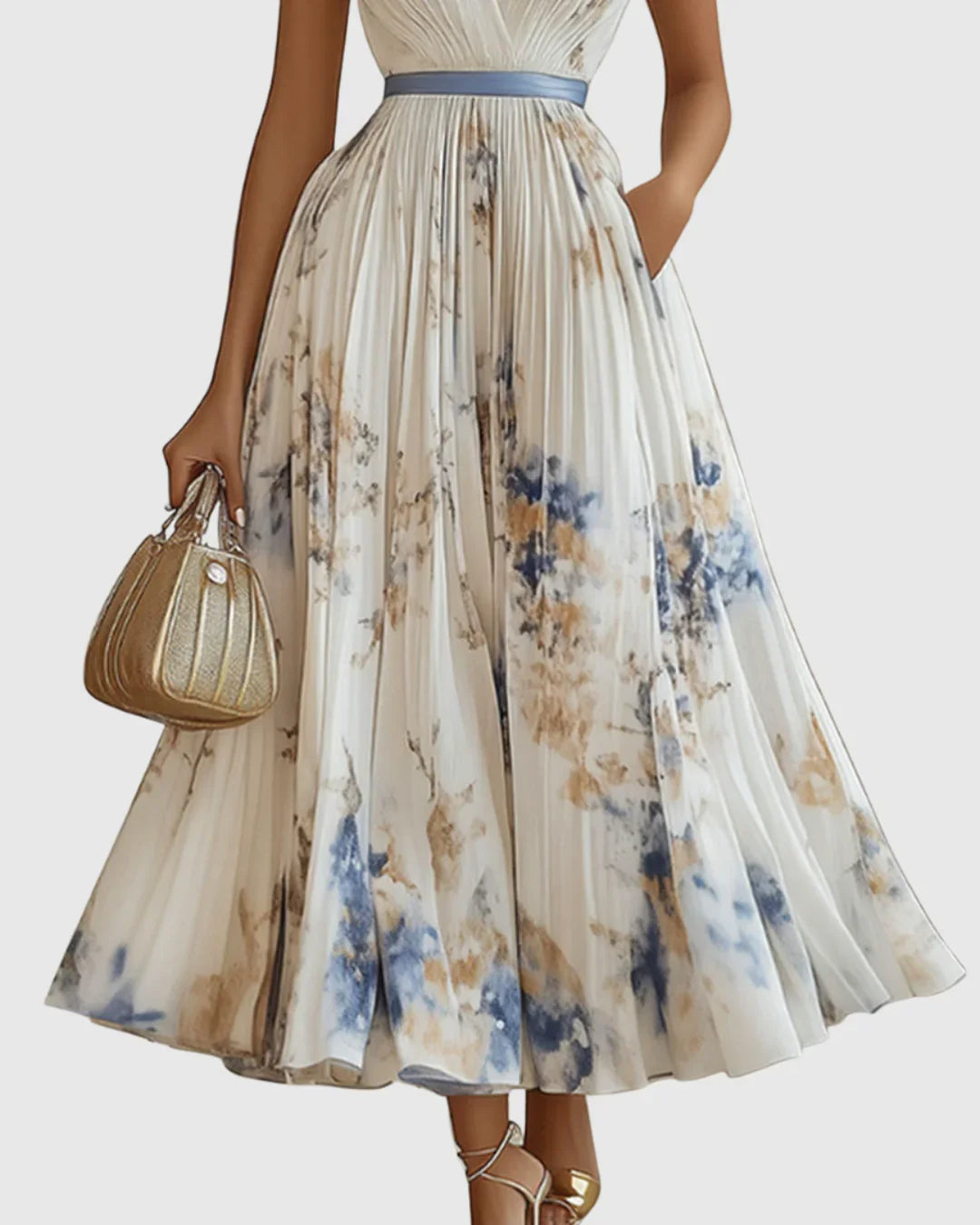 Joanna | Women’s Elegant Pleated A-line Dress
