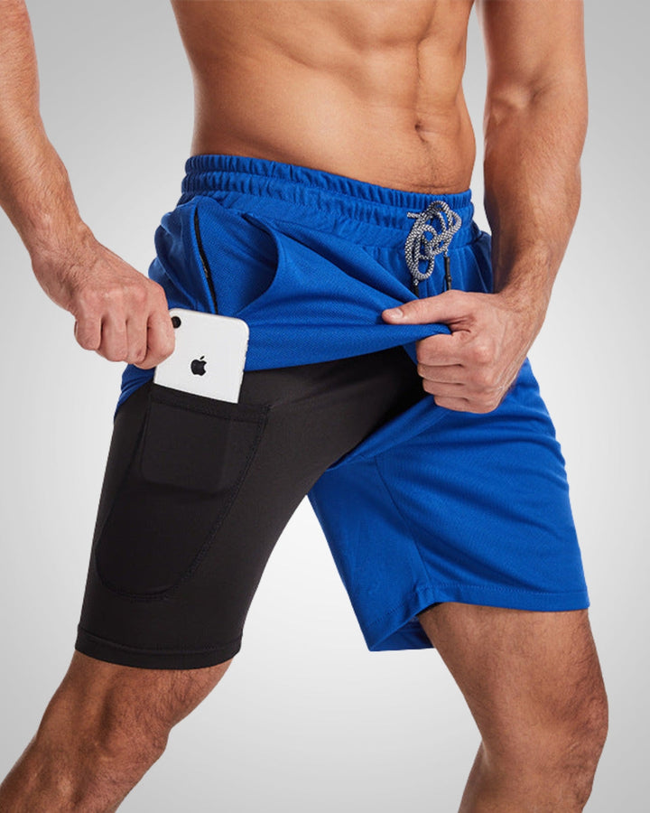 Liam | Men's Sporty Slim-Fit Swim Trunks With Inner Shorts