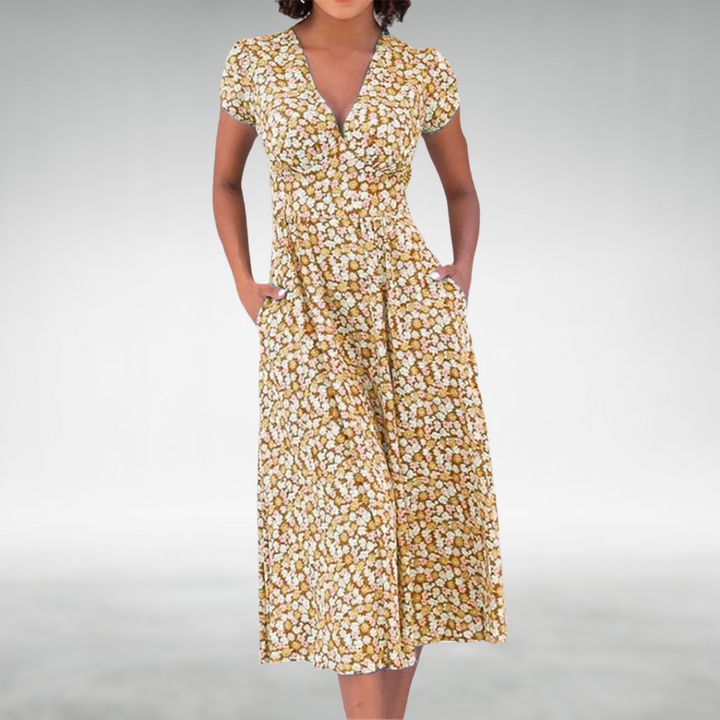 Ophelia | Women’s Summer Floral V-Neck Dress