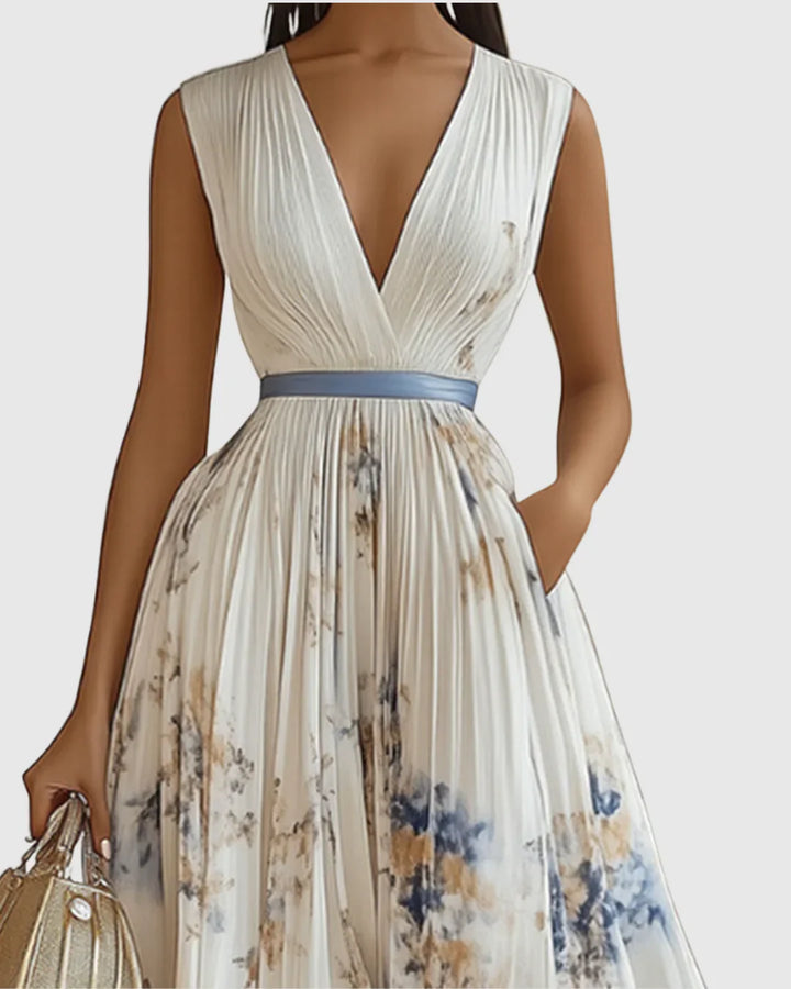 Joanna | Women’s Elegant Pleated A-line Dress