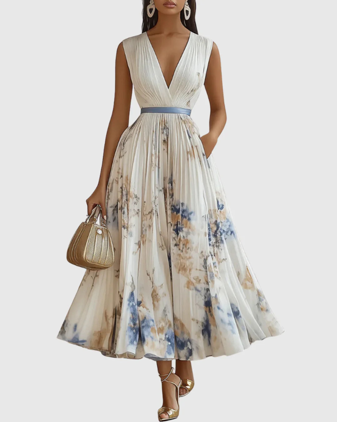 Joanna | Women’s Elegant Pleated A-line Dress