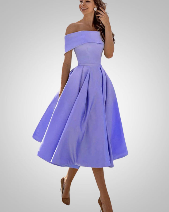 Blair | Women’s Off-Shoulder Flared Midi Dress