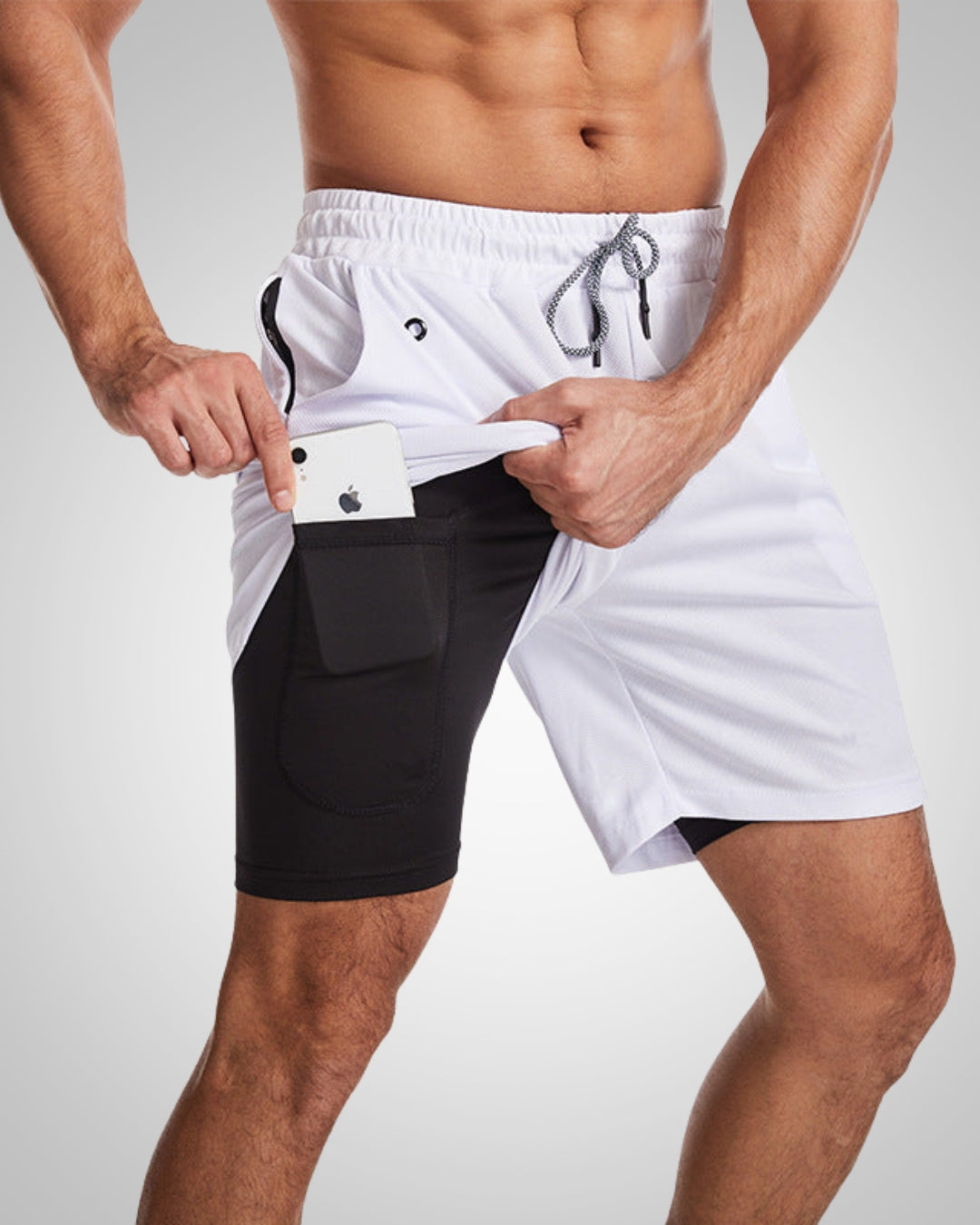 Liam | Men's Sporty Slim-Fit Swim Trunks With Inner Shorts