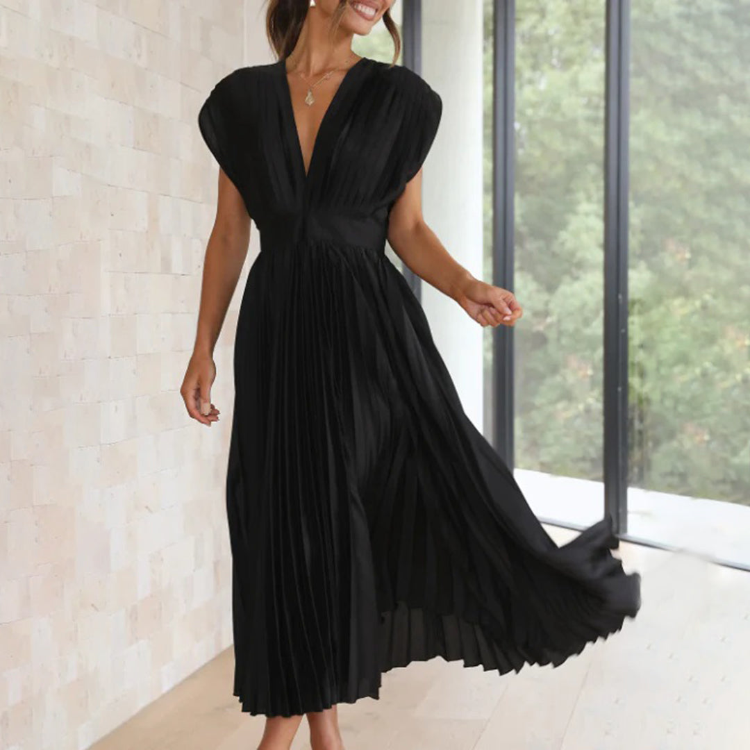 Angel | Women’s Pleated V-Neck Maxi Dress