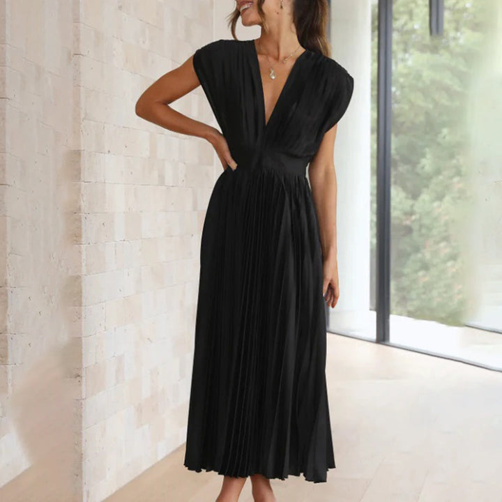 Angel | Women’s Pleated V-Neck Maxi Dress