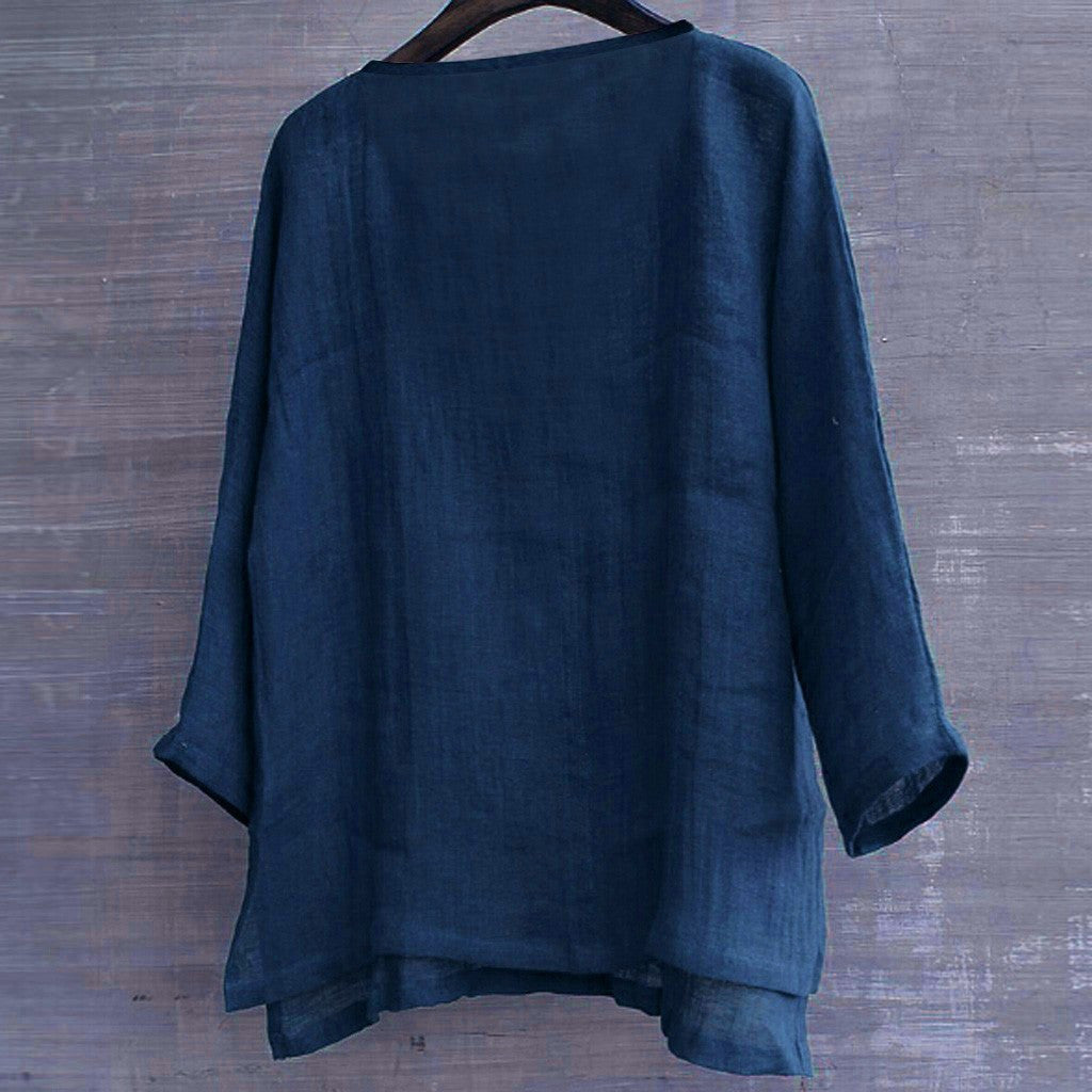 Ursula | Women's Loose Fit Linen Summer Blouse