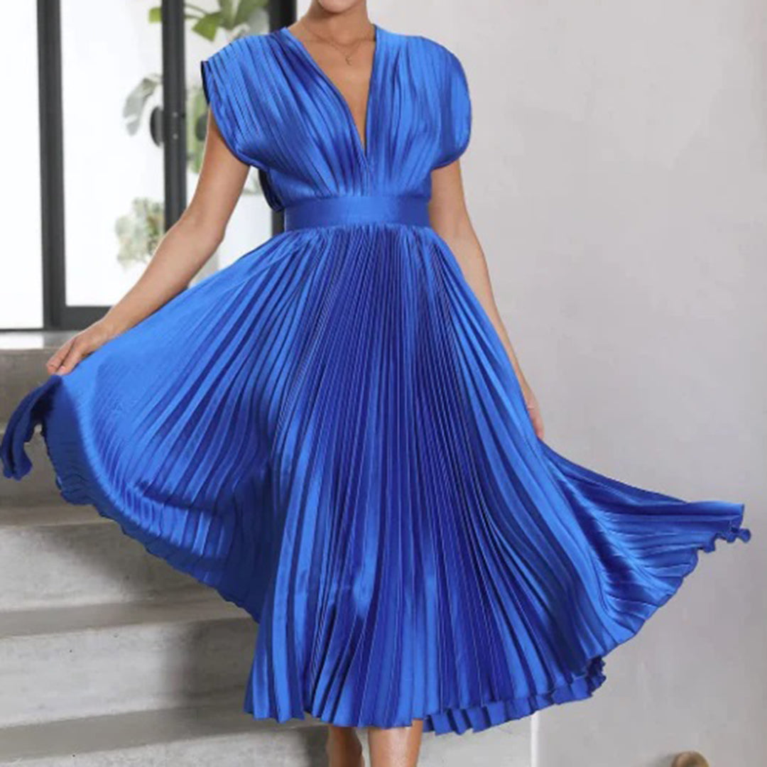 Angel | Women’s Pleated V-Neck Maxi Dress